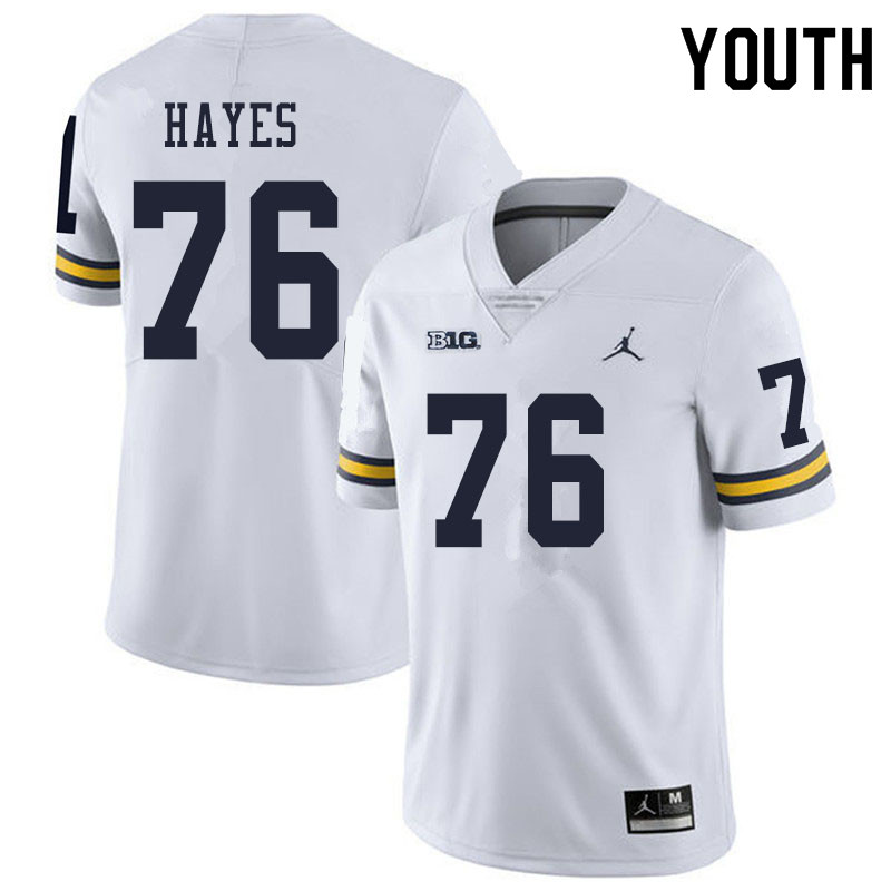 Youth #76 Ryan Hayes Michigan Wolverines College Football Jerseys Sale-White